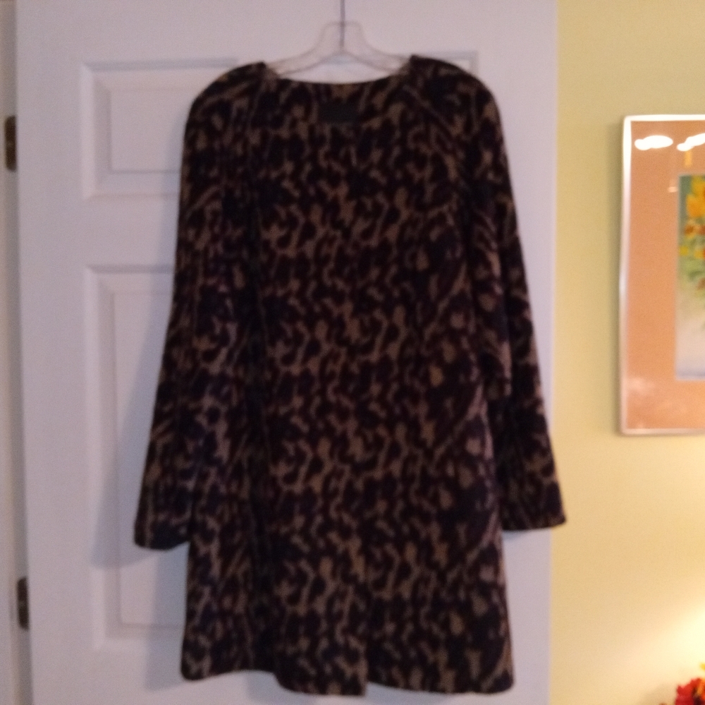 Ladies Talbot's Faux Leopard Print 7/8 Length Coat L